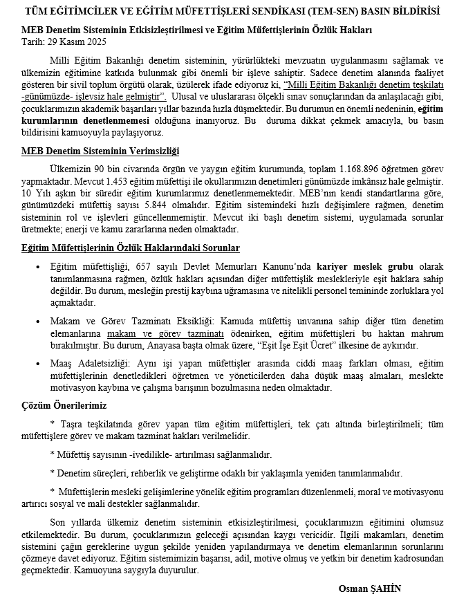 Basın Bildirisi